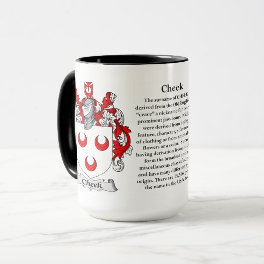 Cheek Family Coat of Arms Mok (Voorkant links)