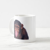 cheekapenchimp chimpansee wild dier koffiemok (Voorkant links)