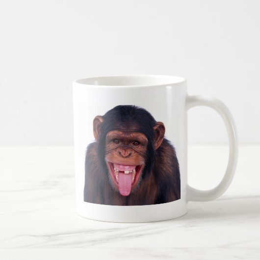 cheekapenchimp chimpansee wild dier koffiemok (Rechts)