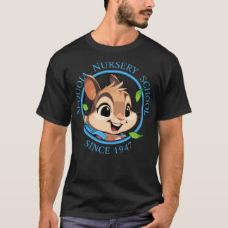 Cheeks the Chipmunk - gezicht een blauwe tekst geb T-shirt