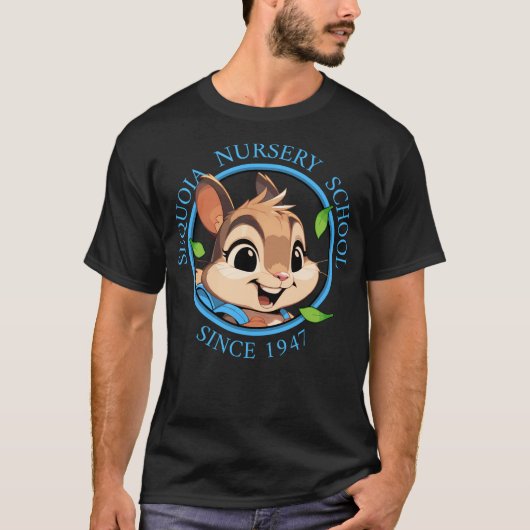 Cheeks the Chipmunk - gezicht een blauwe tekst geb T-shirt (Voorkant)
