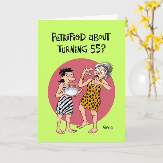 Cheeky 55e Verjaardag Kaart (Gele Bloem)