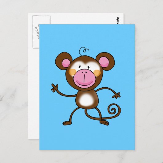 Cheeky aap briefkaart (Voorkant / Achterkant)