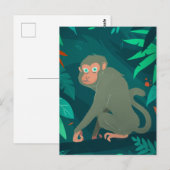 Cheeky-aap in een Briefkaart van de boom (Voorkant / Achterkant)