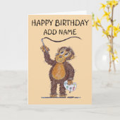 Cheeky aap kaart (Gele Bloem)