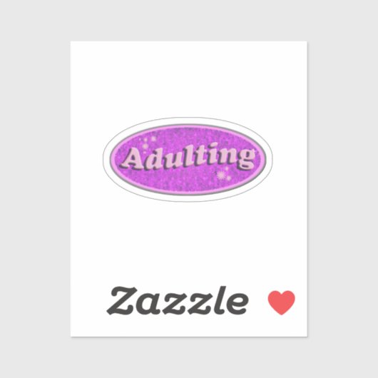 Cheeky Adulting Retro Decal Nostalgia Fun Oval Sti Sticker (Vel)