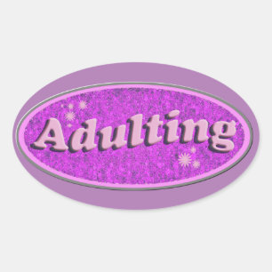 Cheeky Adulting Retro Decal Nostalgia Fun Ovale Sticker