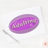 Cheeky Adulting Retro Decal Nostalgia Fun Ovale Sticker (Envelop)