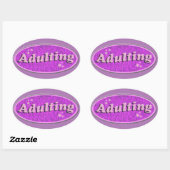 Cheeky Adulting Retro Decal Nostalgia Fun Ovale Sticker (Vel)