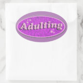 Cheeky Adulting Retro Decal Nostalgia Fun Ovale Sticker (Tas)