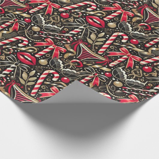 Cheeky and Elegant Adult Christmas Wrapping Paper Cadeaupapier (Hoek)