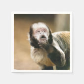 Cheeky & attent baby capuchin-aap servet (Voorkant)