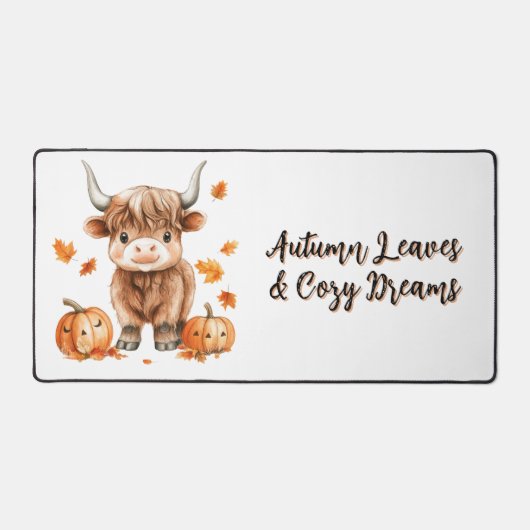 Cheeky Autumn Highland Koe Bureaumat (Voorkant)