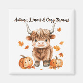 Cheeky Autumn Highland Koe Magneet (Voorkant)