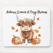 Cheeky Autumn Highland Koe Muismat (Voorkant)