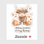 Cheeky Autumn Highland Koe Sticker (Vel)