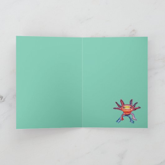 Cheeky Axolotl "dank u" kaart (Binnen)