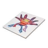 Cheeky Axolotl design decoratief tegel Tegeltje (Zijkant)