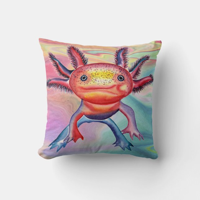 Cheeky Axolotl design decoratieve kussen (Voorkant)