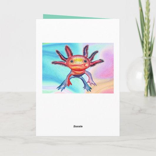Cheeky Axolotl "Get Well Soon" kaart (Achterkant)