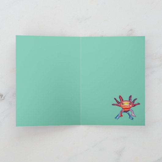 Cheeky Axolotl "Get Well Soon" kaart (Binnen)