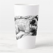 Cheeky Bedtime Look, Terrier On Guard Latte Mok (Voorkant)