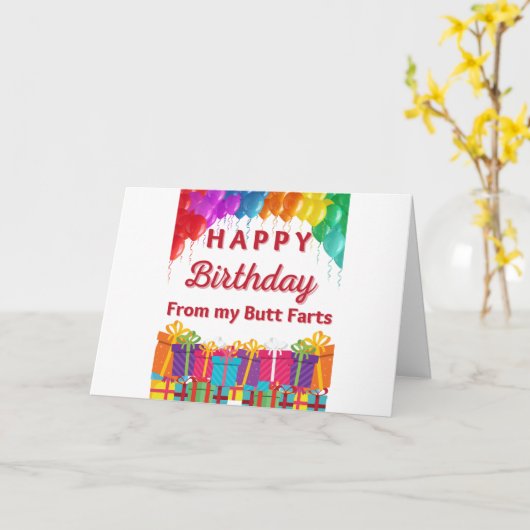 Cheeky Birthday Wishes Een scheet-tastische vierin Kaart (Gele Bloem)