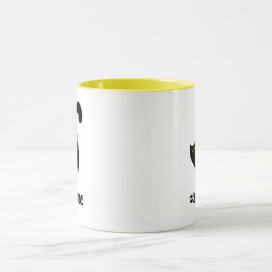 Cheeky Black Cat met Cattitude Funny Mok (Midden)