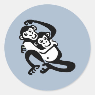 Cheeky BONOBO-Chimpansee -Wildlife - Ecologie- bla Ronde Sticker