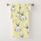 Cheeky Bunnies Pattern Bad Handdoek (Insitu)