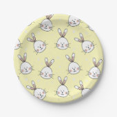Cheeky Bunnies Pattern Papieren Bordje (Voorkant)