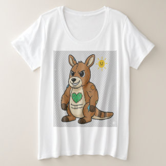 Cheeky Cartoon Kangaroo - Funny Rebel Style Grote Maat T-shirt