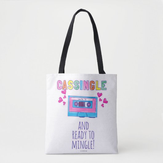 Cheeky Cassingle Nostalgia Music Tape Slogan Tote Bag (Voorkant)