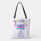 Cheeky Cassingle Nostalgia Music Tape Slogan Tote Bag (Achterkant)