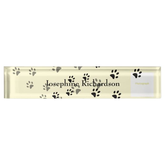 Cheeky Cat Footprint Sjabloon Naambordje (Voorkant)