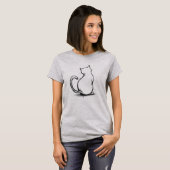 Cheeky Cat Minimalist Back Uitzicht T-shirt (Voorkant volledig)