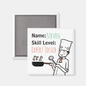 Cheeky Chef Expert Tosser Grappige Naam Koelkast Magneet (Voorkant / Achterkant)