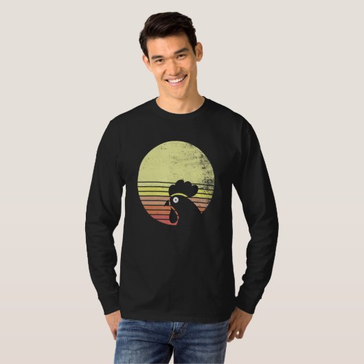 Cheeky Chicken Retro Sunset T-shirt (Voorkant volledig)