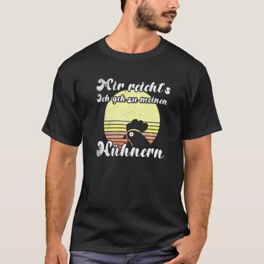 Cheeky Chicken Sunset Geh Zu Meine Hühnern Script T-shirt (Voorkant)