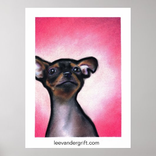 Cheeky Chihuahua, leevandergrift.com Poster (Voorkant)