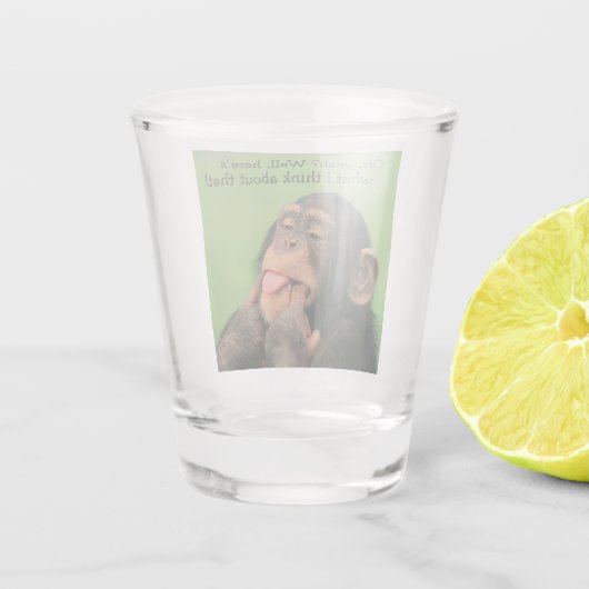 Cheeky Chimp Shot Glas (Achterkant)