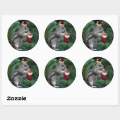 Cheeky Christmas Chipmunk Ronde Sticker (Vel)