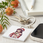 Cheeky Christmas Girl Sleutelhanger (Voorkant Rechts)