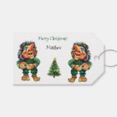 Cheeky Christmas Troll en Tree Delight Cadeaulabel (Voorkant (Horizontaal))
