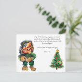 Cheeky Christmas Troll en Tree Delight Feestdagenkaart (Staand voorkant)