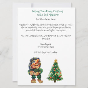 Cheeky Christmas Troll en Tree Delight Feestdagenkaart