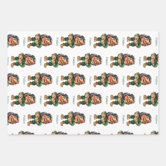 Cheeky Christmas Troll en Tree Delight Inpakpapier Vel (Voorkant 2)