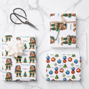 Cheeky Christmas Troll en Tree Delight Inpakpapier Vel