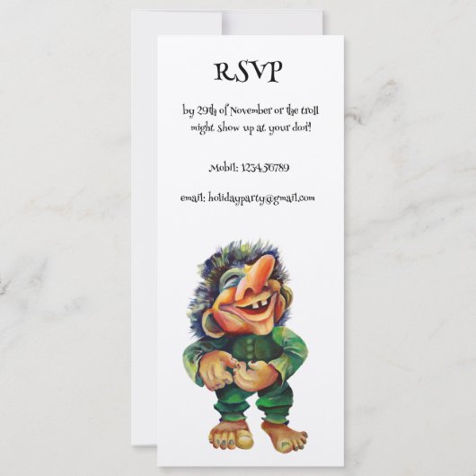 Cheeky Christmas Troll en Tree Delight Kaart (Achterkant)