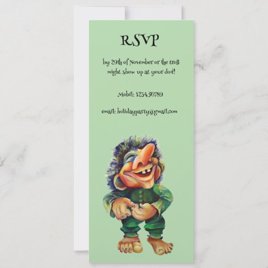 Cheeky Christmas Troll en Tree Delight Kaart (Achterkant)